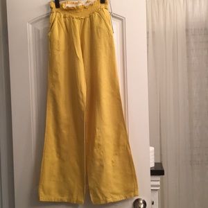 Linen Pants with Pockets - Elastic Waistband